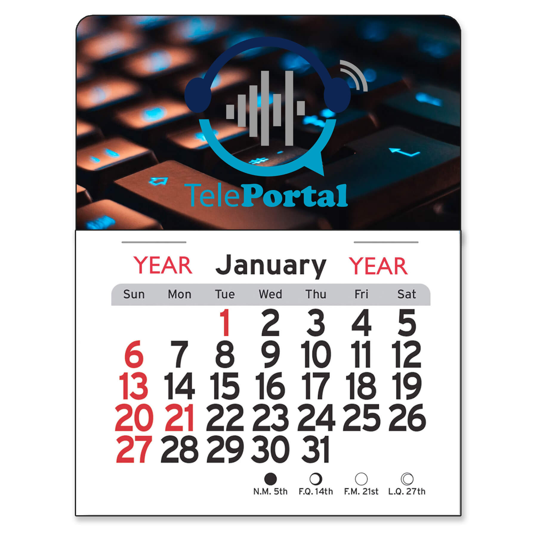 1025            - Adhesive Peel-N-Stick® Calendar - Rectangle                           